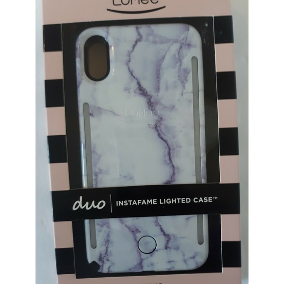 LuMee Duo Instafame Lighted Case For iPhone XS Max Purple Marble - Picture 2 of 4